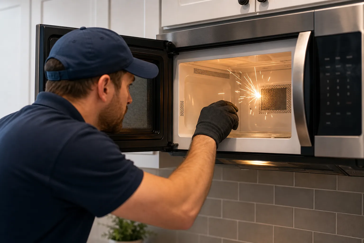 When your microwave starts sparking