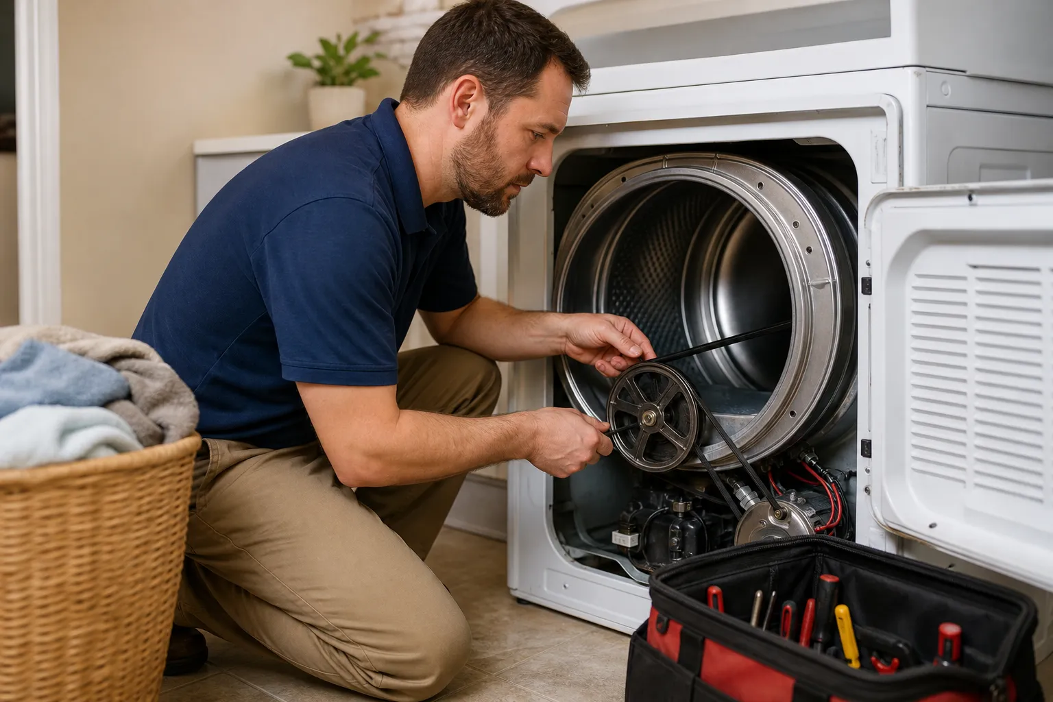 When your dryer runs but won’t tumble