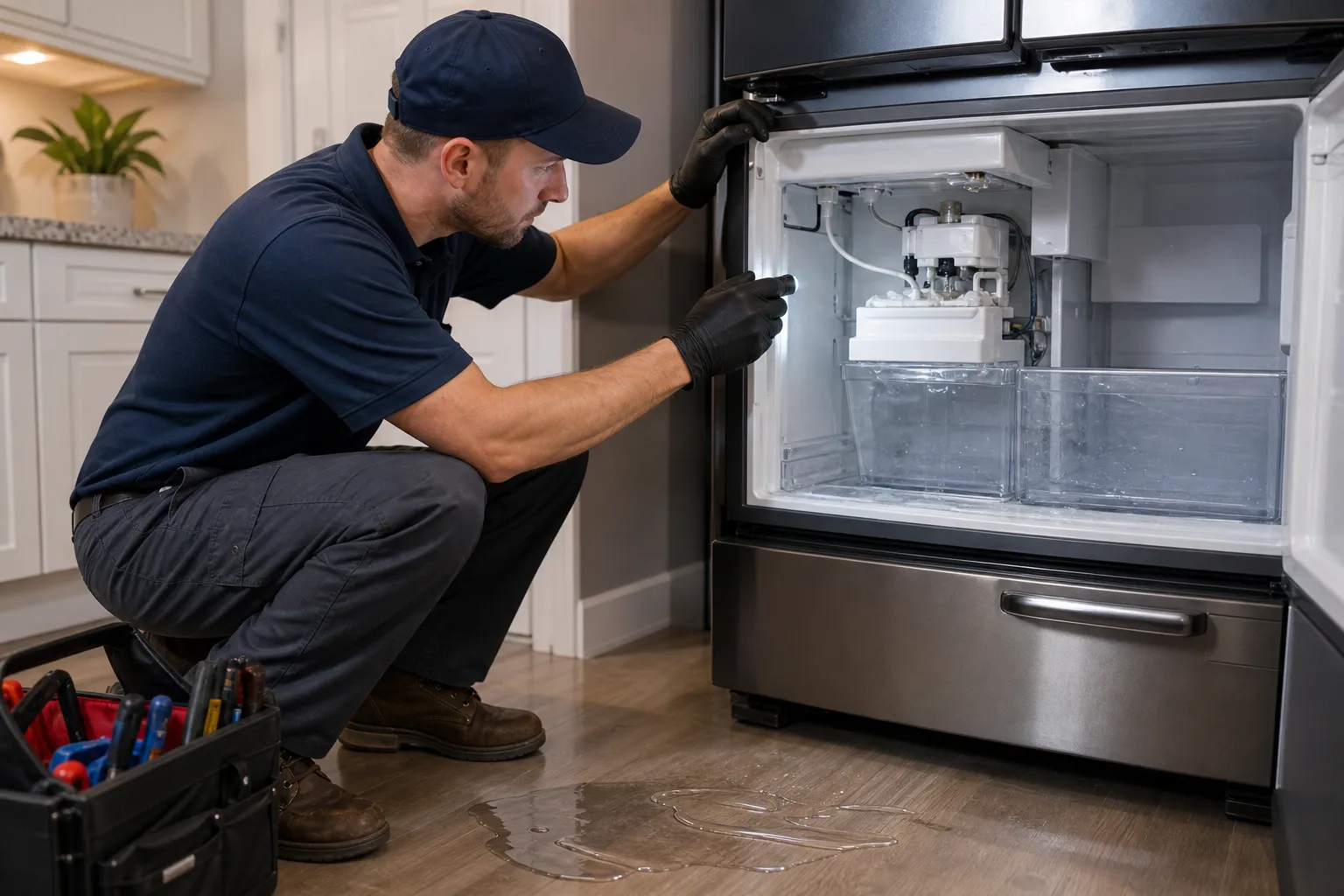 Stop an ice maker leak before it spreads