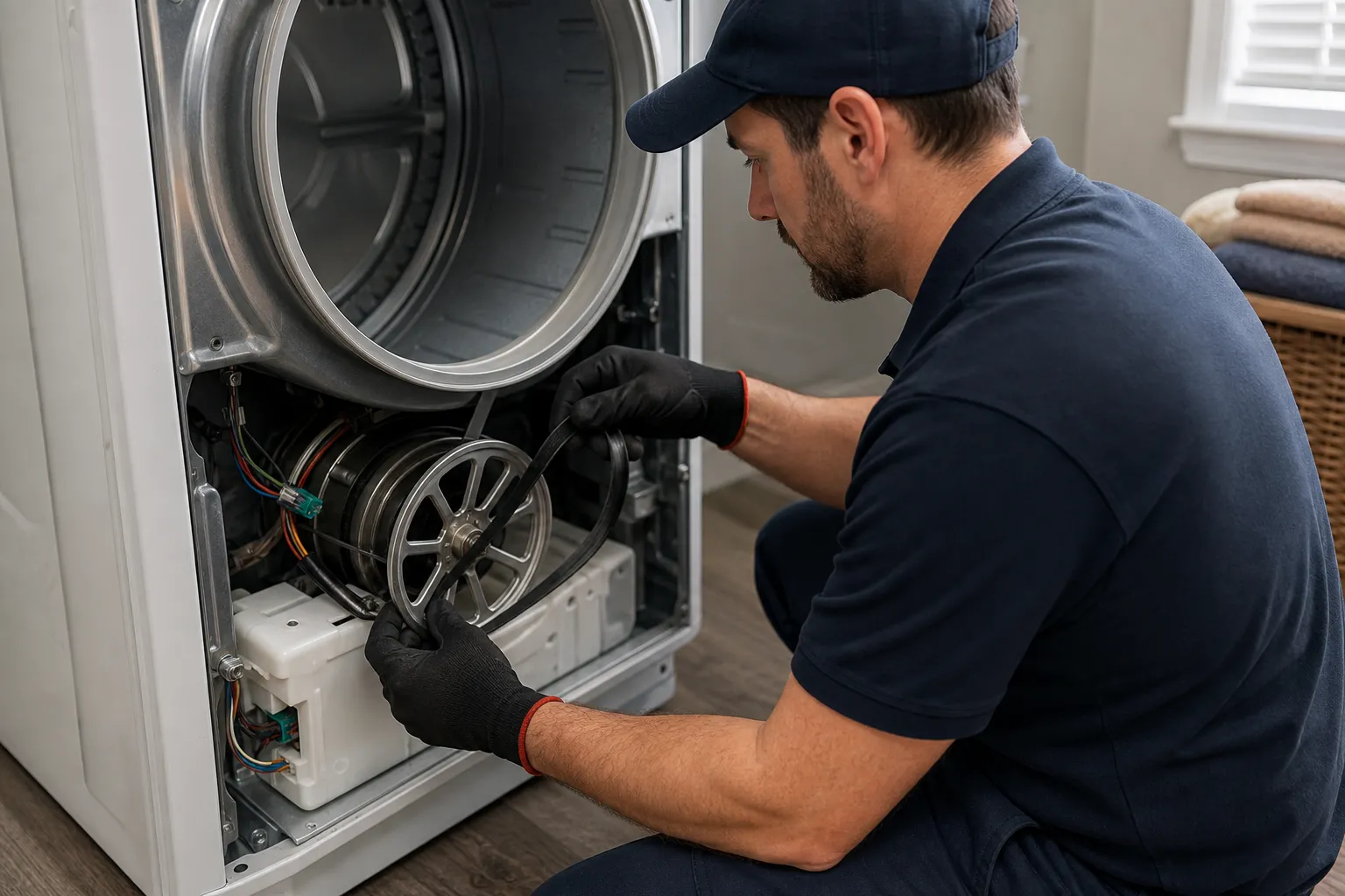 When a dryer belt problem stops laundry