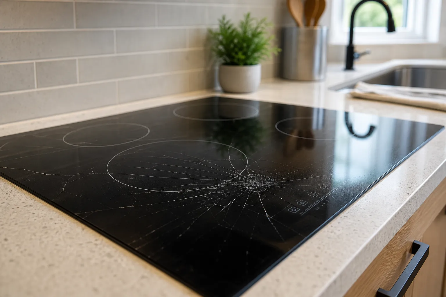 Cracked cooktop surface
